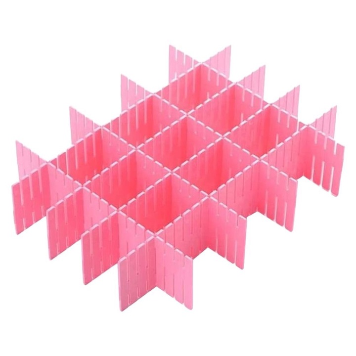 Separatoare pentru sertare 8 buc. roz