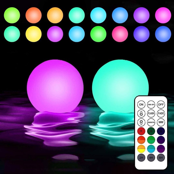 Vízálló úszó medence lámpák, 2 db.