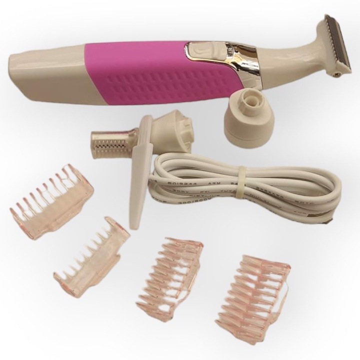 Aparat de tuns pentru femei 3 in 1 electric, ElectriBrite, roz