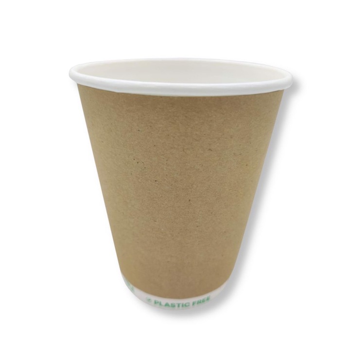 Set 25 Pahare de hartie, Odra Pak, 300ml, maro/alb, 113x90mm