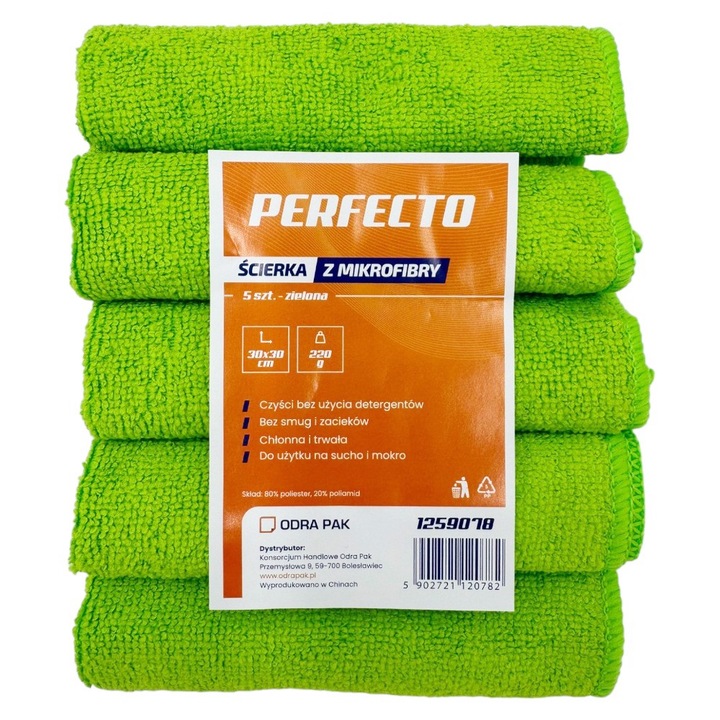 Set bureti microfibra 30x30cm, Perfecto, 4 bucati, verde