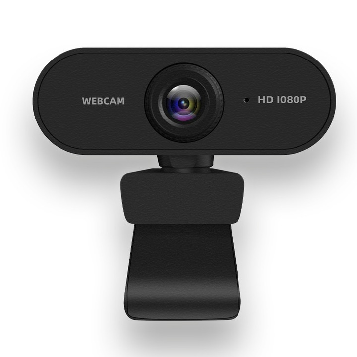 Camera web, Garsonal®, 1080P 30fps, 5MP, Auto-Focus, Microfon incorporat, USB 2.0, Rotire 360 Grade, Corectie Automata De Culoare, Negru