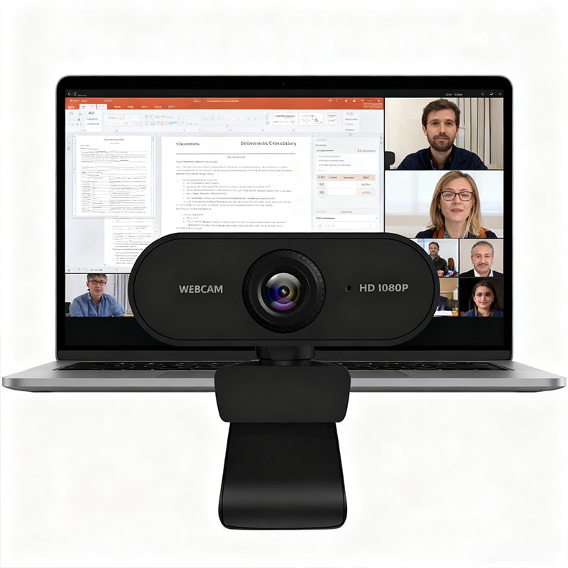 Web Camera Pag Camera web, Garsonal®, 1080P, Microfon incorporat, USB 2.0, Rotire 360 ...