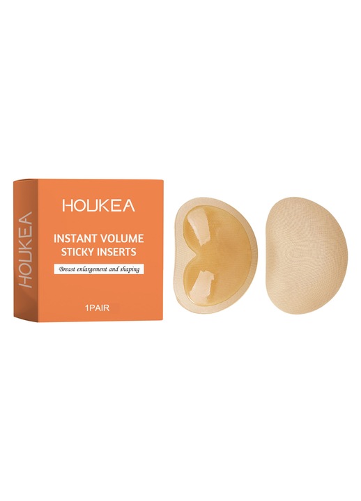 láthatatlan melltartó öntapadó szilikonnal, Push-Up effektus, pánt nélküli, újrafelhasználható, univerzális méret, bézs