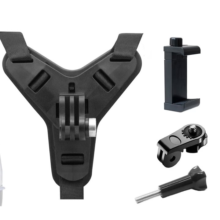 Стойка за мотоциклетна каска Rqiurpn, J-образна кука, съвместима със спортни камери, черна