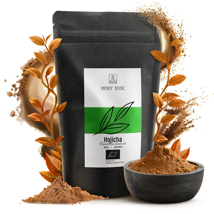 Hojicha Por BIO Mary Rose Pörkölt Tea Alacsony Koffeintartalom, Aroma Diós, 30 g