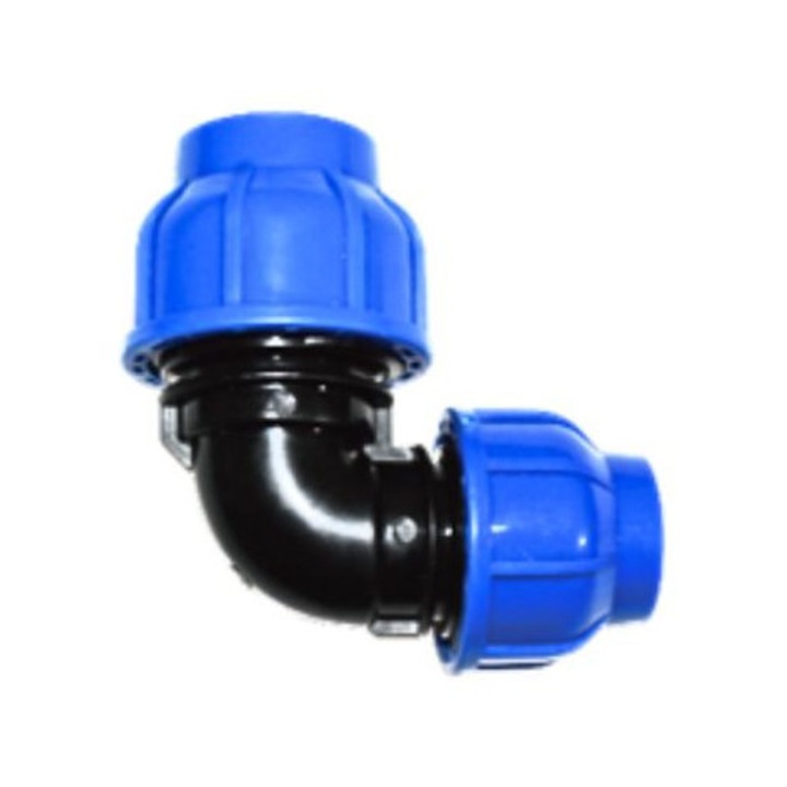 Cot compresiune Uzual PEHD 90 grade, 32mm x 25mm, rezistent UV, maxim 16 bar