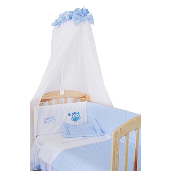 Baldachin patut, albastru cu buline albe, 300 x 160 cm Baldachin patut, albastru cu buline albe, 300 x 160 cm