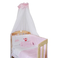 Baldachin patut, roz cu buline albe, 300 x 160 cm