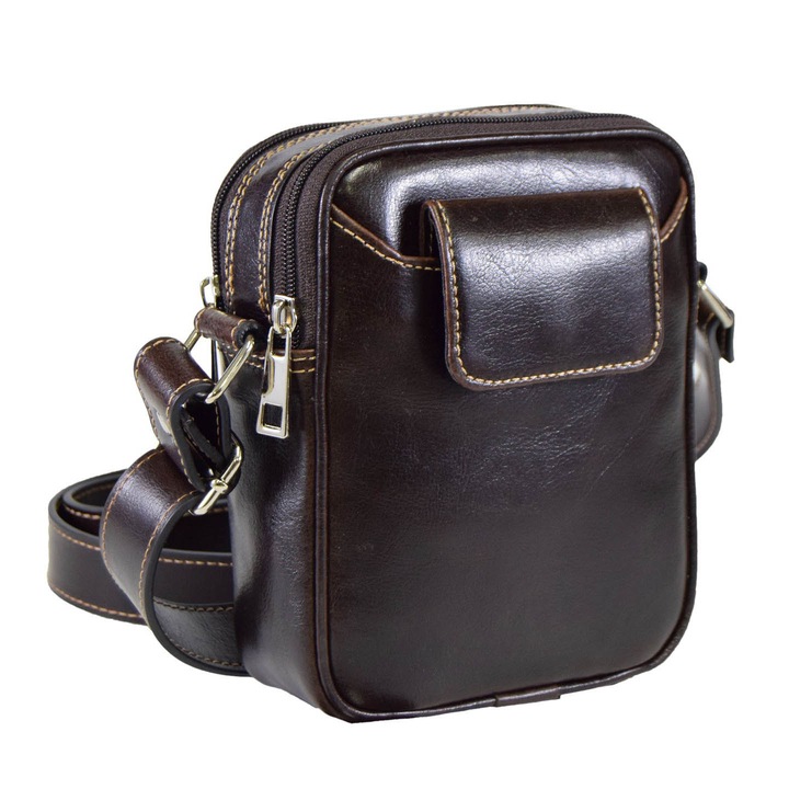 Barna vintage bőr kézitáska, MAGAZINULDEGENTI modell 026-os füllel