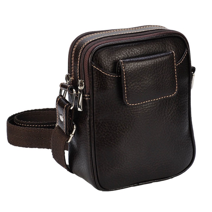 Magazinul De Genti Barna puha bőr kézitáska, Magazinul De Genti modell, 026, füllel