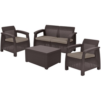 Set mobilier de gradina Corfu II BOX Maro/Gri-Taupe Set mobilier de gradina Corfu II BOX Maro/Gri-Taupe