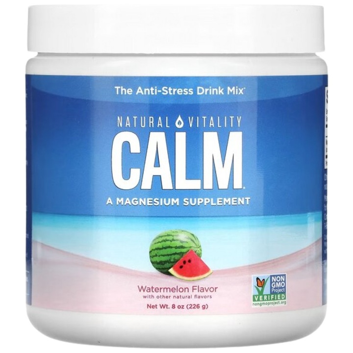 Pudra de magneziu Natural Vitality Calm 350 mg, Pepene verde, 226 grame