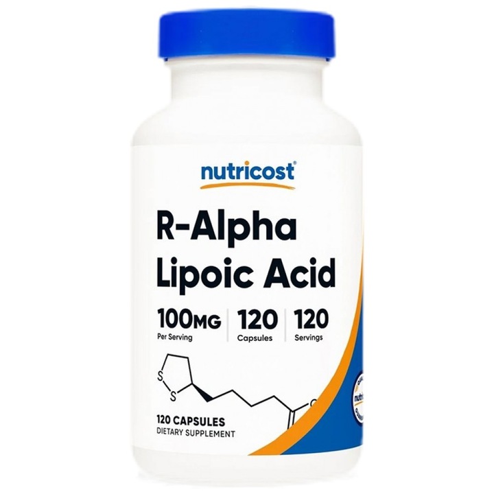 Supliment alimentar, Nutricost Acid R-Alfa Lipoic 100 mg, 120 capsule