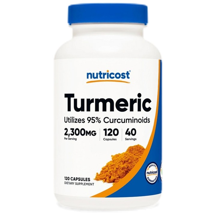 Supliment alimentar, Nutricost Turmeric 766 mg plus Piper negru 5 mg, 120 capsule