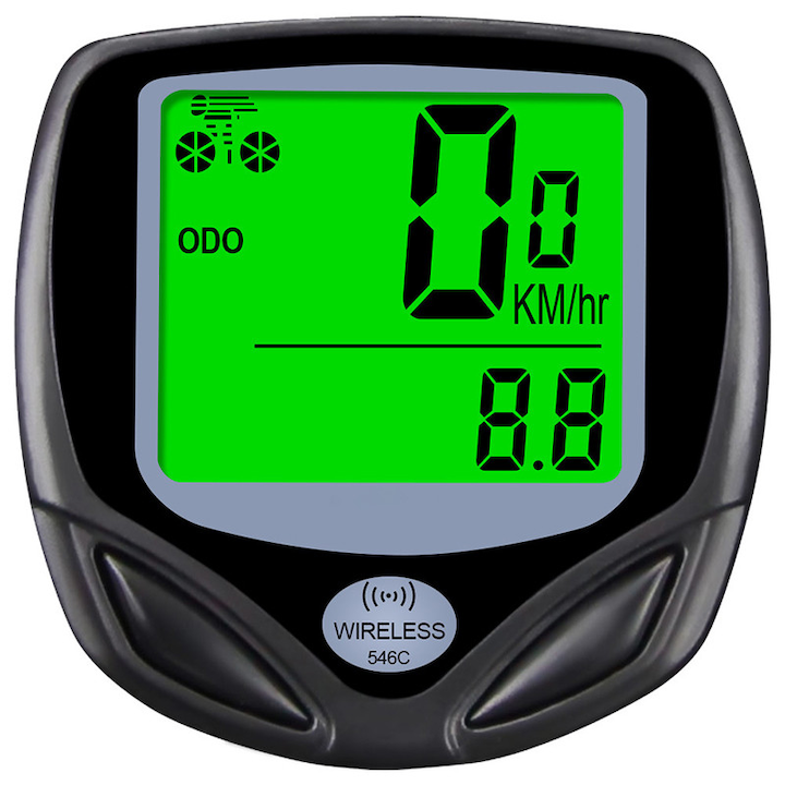 Vitezometru pentru bicicleta digital, Rqiurpn, wireless, apel automat de trezire, waterproof, LCD cu iluminare, 16 functii, pentru toate bicicletele