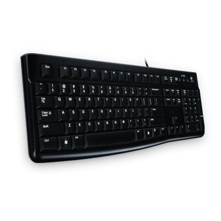 Клавиатура Logitech k120 за бизнес, кабелна, USB, qwertz, черна