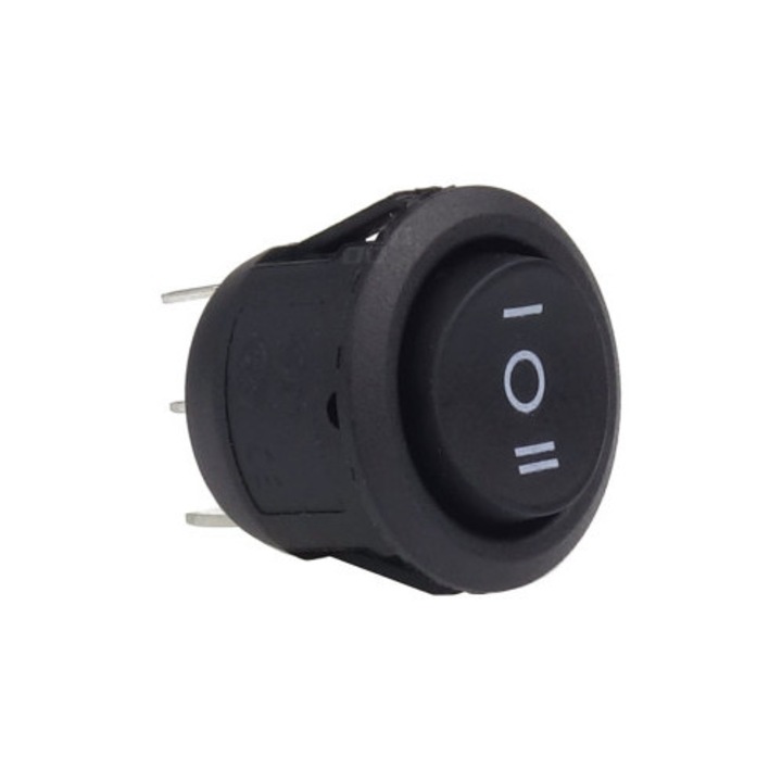 Intrerupator circular, Negru, 12/230V