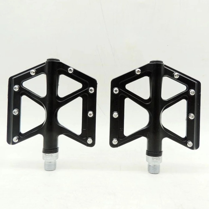 Велосипедни педали, алуминий, комплект от 1 чифт, черни, 13x13 см
