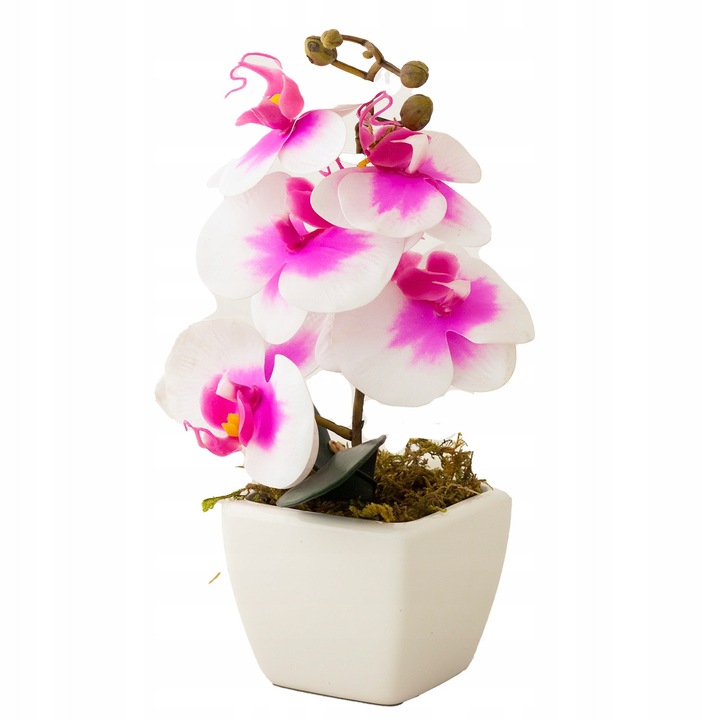 Изкуствена орхидея, ViviArt, лилава, 27 см, в керамична саксия