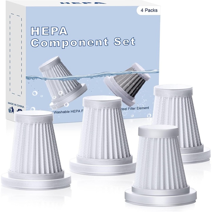 Set 4 filtre, pentru aspiratoare fara fir, lavabile si reutilizabile, universale