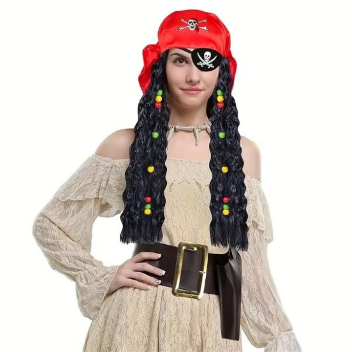 Set de accesorii pentru costum de pirat pentru femeie, 3 piese
