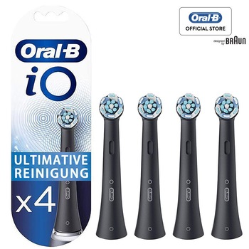 Oral-B iO Ultimate Clean capete de perie de schimb, numar de 4, negru, Cap perie 16°