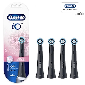 Oral-B iO Gentle Care capete de perie de schimb, numar de 4, Negru