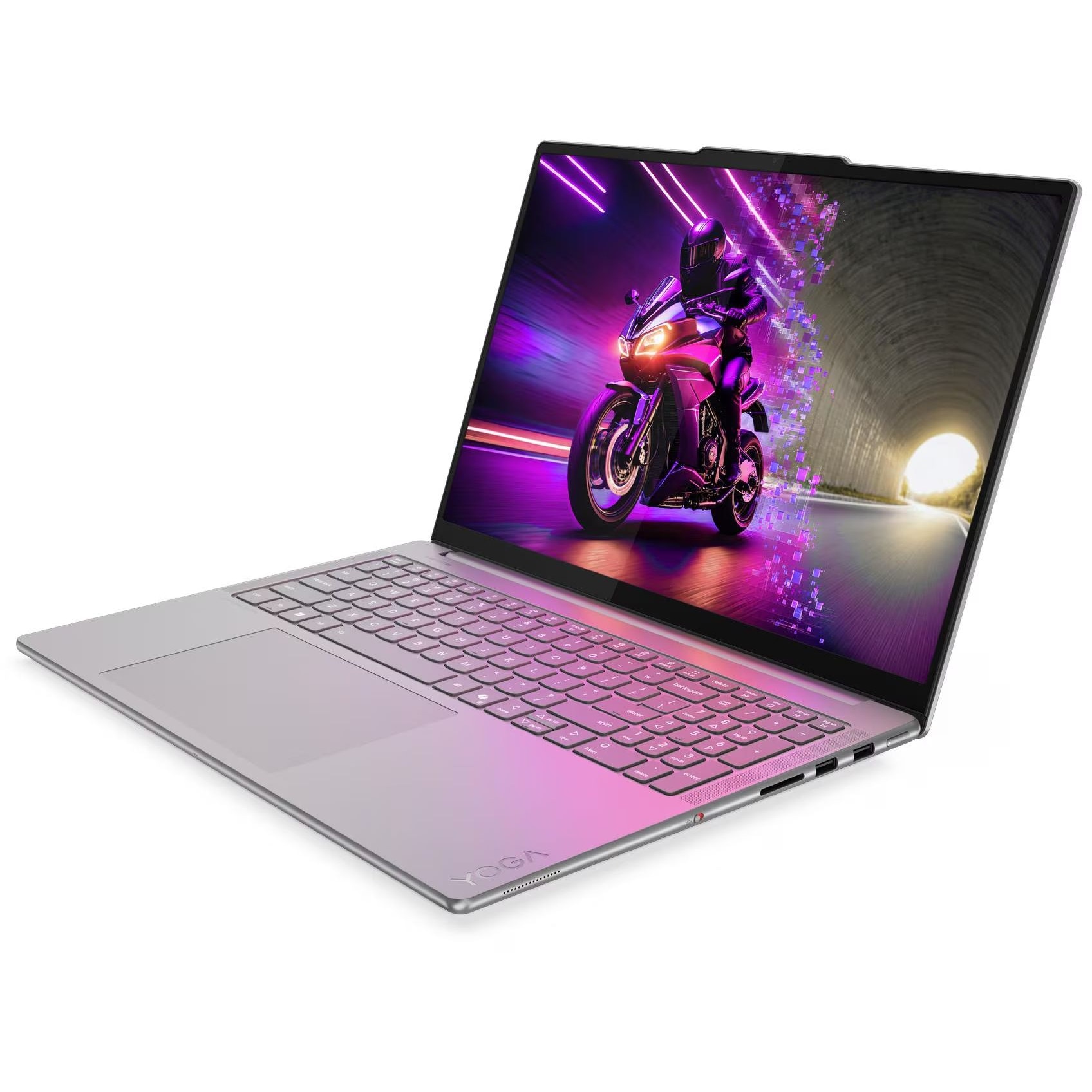 Laptop Lenovo Yoga Pro 9 16IAH10, 16" 3.2K 3200x2000 OLED Touch Screen 1000nits 120Hz, Intel Core Ultra 9 285H 16-core, 32 GB LPDDR5x, 256GB SSD m2 PCIe, 1TB SSD m2 PCIe, NVIDIA GeForce RTX 5060 8GB GDDR7, Windows 11 Home, Aluminium Case 2.07 kg Luna Grey