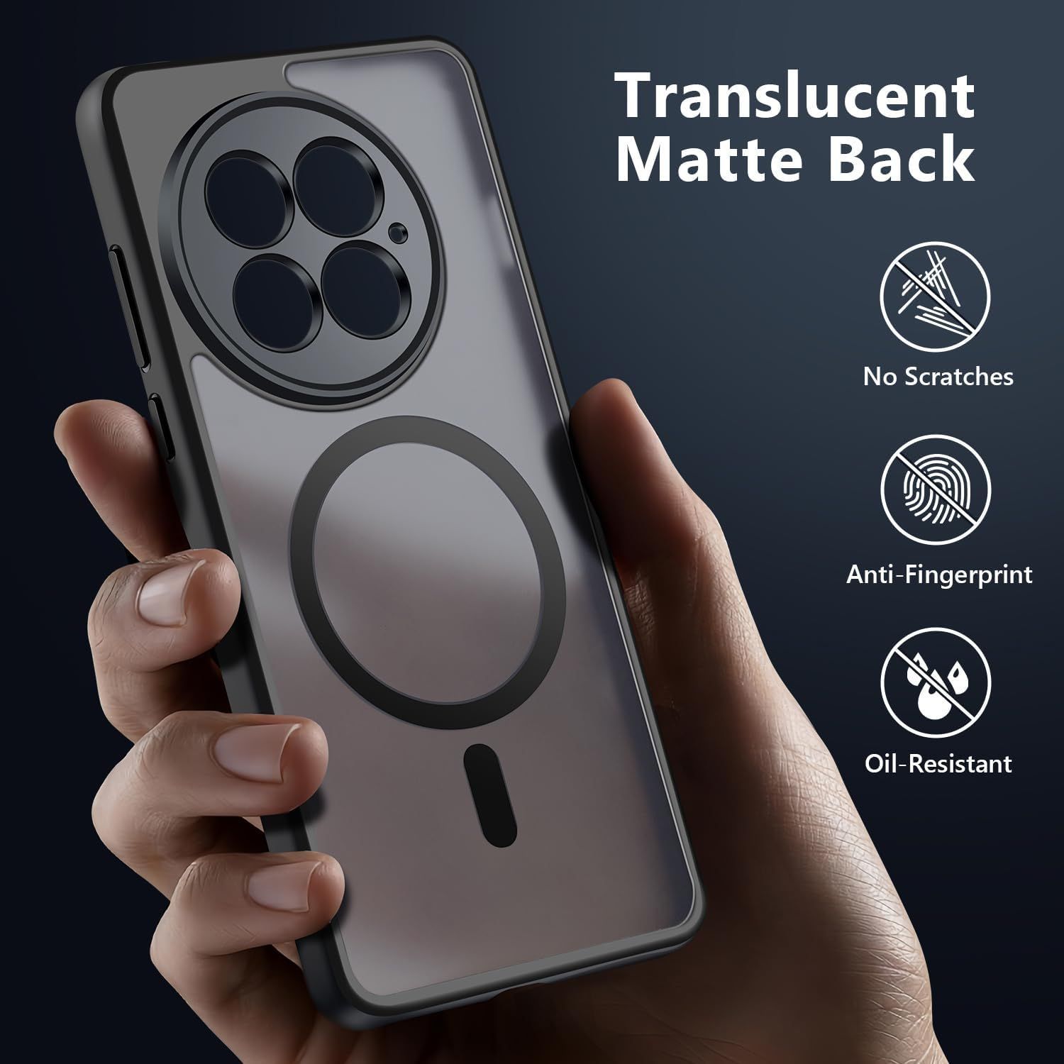 Husa Magnetica pentru OnePlus 13, Compatibila cu MagSafe, Spate Mat Translucid, Rezistenta la Socuri, cu Protectie pentru Camera, Husa Subtire Tip Bumper din Silicon, Grad Militar de Rezistenta la Cadere
