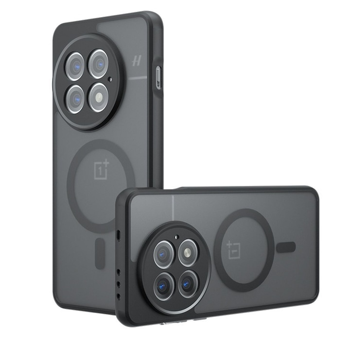 Магнитен калъф за OnePlus 13, съвместим с MagSafe, прозрачен матов гръб, удароустойчив, със защита на камерата, тънък силиконов калъф-буфер, устойчивост на падане от военен клас