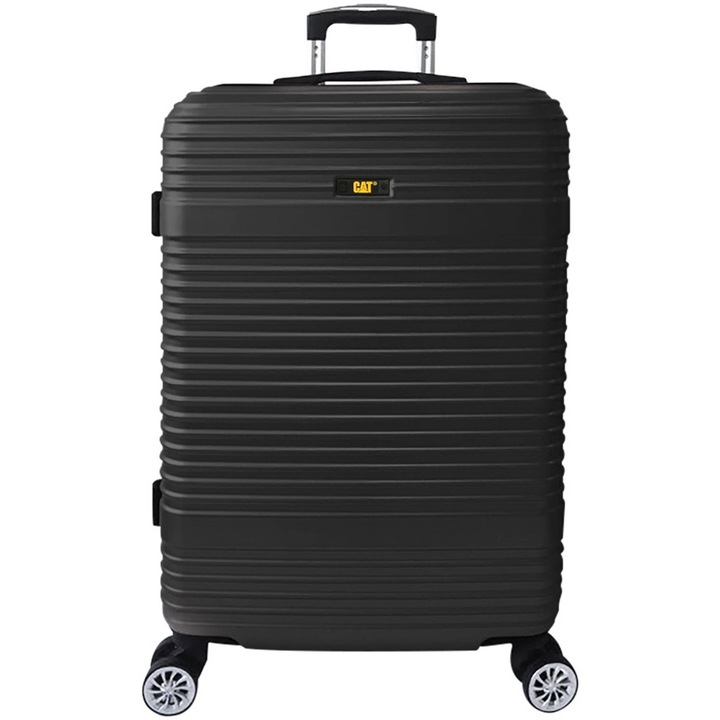 Troler cabina avion CATERPILLAR V Power Alexa, 38 x 20 x 55 cm (Lxlxh), 38L, 4 roti duble cu rotatie 360°, ABS - negru