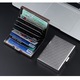 Портфейл за карти, Lecheng, тип порткард, RFID защита против кражба, 10 отделения, унисекс, инокс, 10x7.5x2 см, сребрист