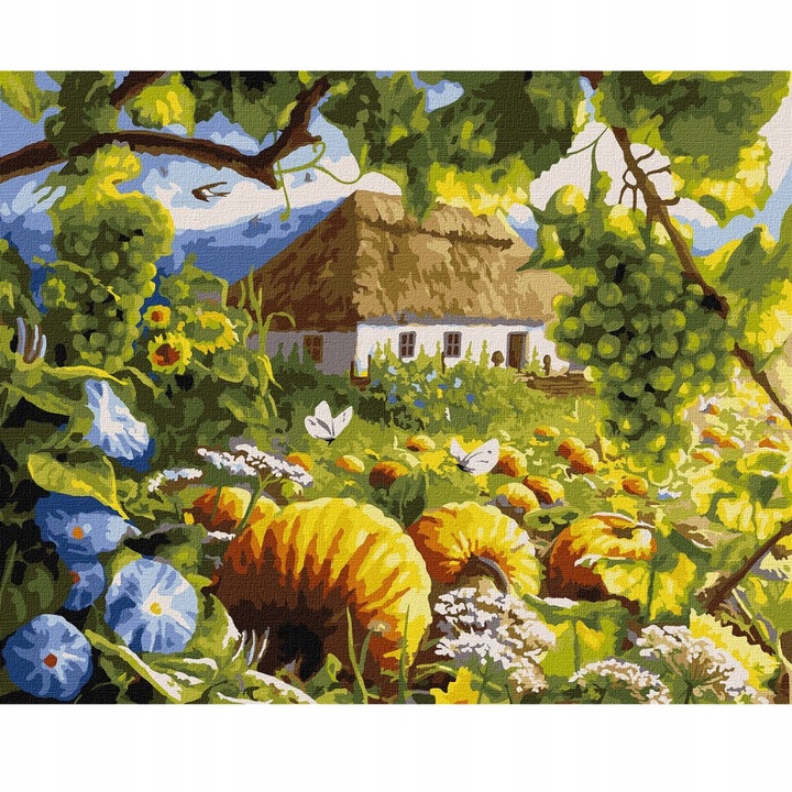 Set Pictura pe Numere, Casa La Tara, Nerd Hunters, Panza, Vopsele Acrilice, Pensule, 50 cm x 40 cm