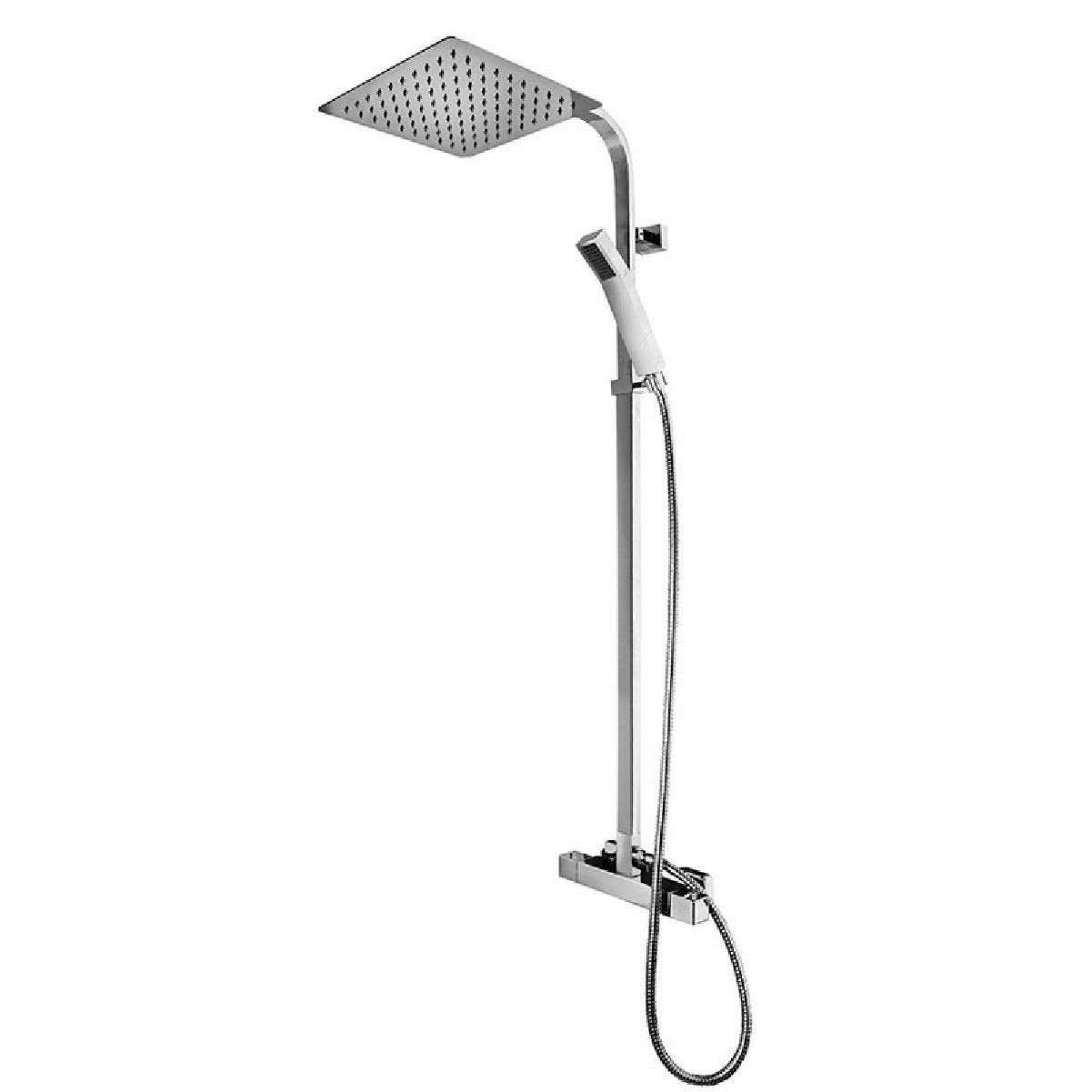 Sistem dus MILAN, Termostat, dus tip Ploaie ultra slim 25x25 cm, dus de mana, Easy Clean, finisaj crom