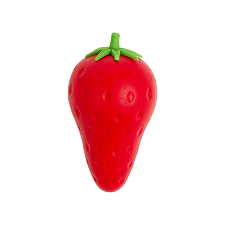 Radiera in forma de capsuna ZYBLSSBB LSM2xh01-BCS7001343, moale, creativa pentru copii, rosu/verde, 8 x 3 x 3 cm