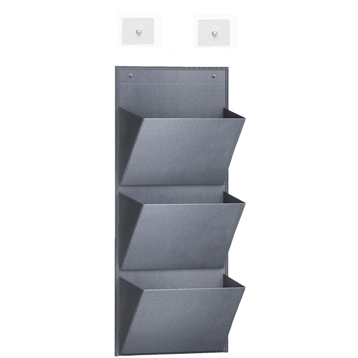 Organizator suspendat montat pe perete 1 pachet, Depozitare in spatele usii, suport pentru pantofi / poate stoca 6 perechi de adidasi de dimensiuni mari. Depozitare pantofi RV cu suporturi de agatare lipicioase, umerase pentru pantofi pentru usa gri