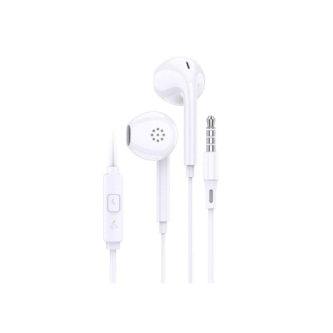 Casti cu Fir Kaku (KSC-848), In Ear, 3.5mm, 1.2m, Mic & Volume Key, White