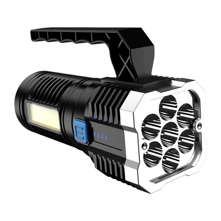 7 az 1-ben újratölthető LED lámpa, 1000 lumen, műanyag, 100-300m