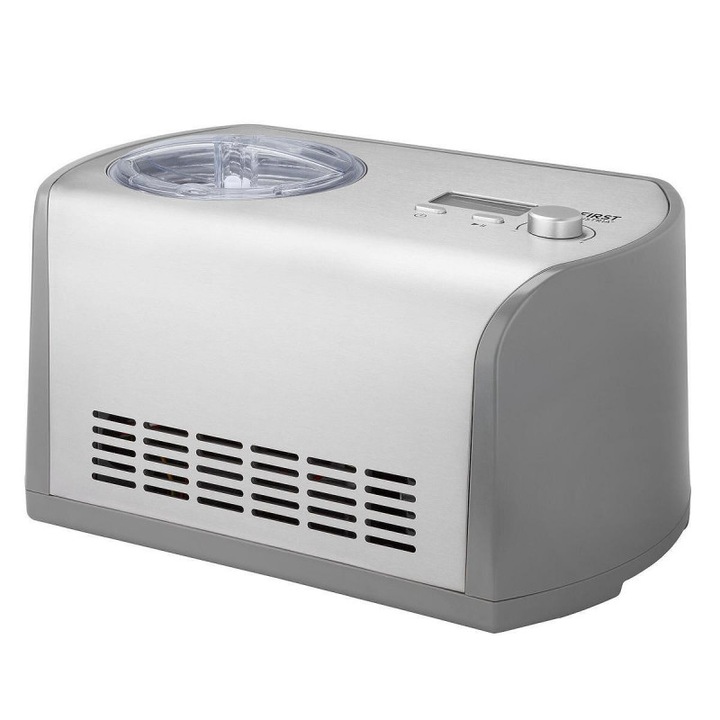 Fagylaltgép First Austria FA-5105-1, Kompresszoros hűtés 135W teljesítménnyel, 1,2 l, Időzítő, Elkészítési idő 45-60 perc, LCD kijelző, Rozsdamentes acél