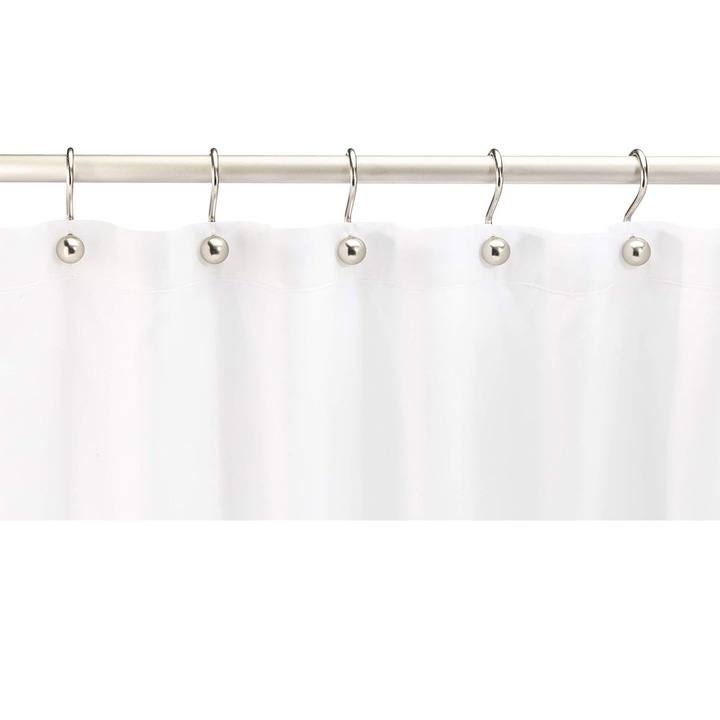 Set de carlige decorative pentru perdele, Amazon Basics *5313148 16037-RO DC 12 piese, forma de S, metal, 7,49x1,8x5,28 cm, inox