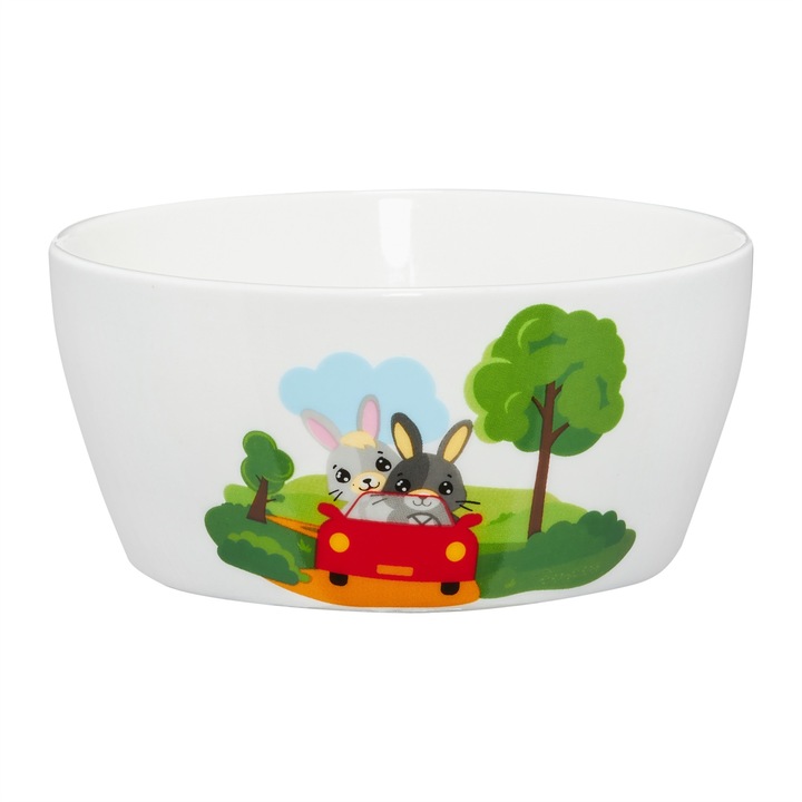 Bol portelan 12cm, 400ml, iepurasi, masina, AMBITION JUNIOR Betty I Bunny