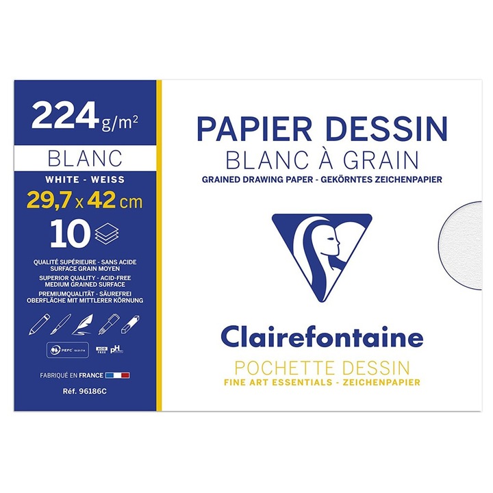 Hartie desen A3, 10 coli, Clairefontaine
