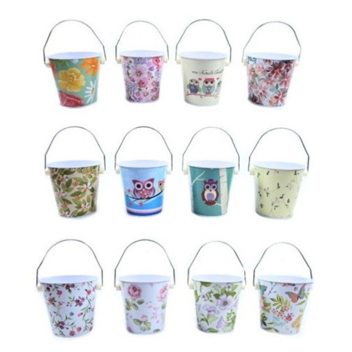 Jucarie pentru plaja, Midex, wiaderko metalic, multicolor, 10x11cm