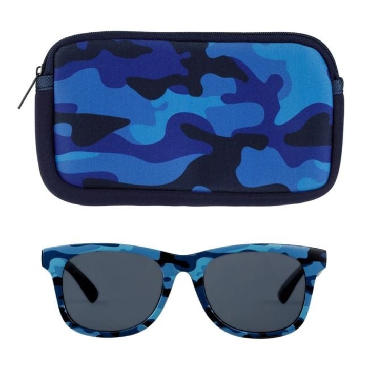 Napszemüveg szett fiúknak, Kék Hadseregzöld Keret + Kék Hadseregzöld Tok • UV400 Cat. 3 Védelem • Stílusos és Funkcionális Kiegészítő ANTBRO®