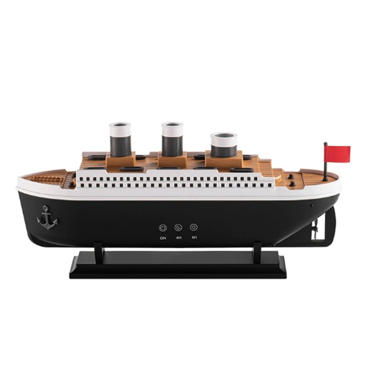 Професионален ултразвуков овлажнител за въздух, Titanic овлажнител 250 мл, Дифузер за етерични масла, Ултразвуков арома дифузер със студена мъгла с дистанционно управление, 7 светлини, 2 режима на мъгла, Автоматично изключване, Спалня, Офис, Хотел