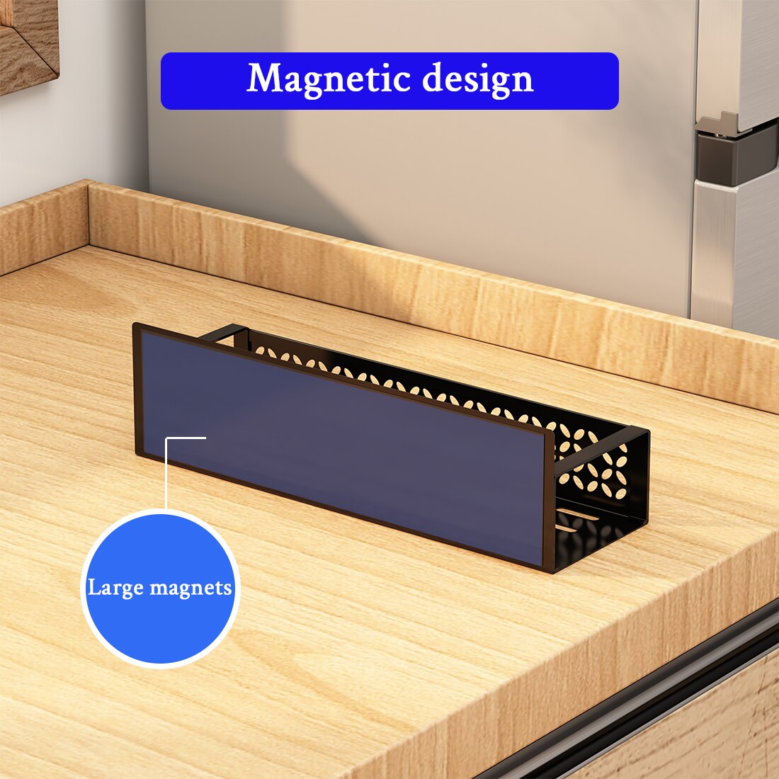 Set 4 Rafturi Pentru Frigider, Organizator Bucatarie Cu Magnet Pentru ...