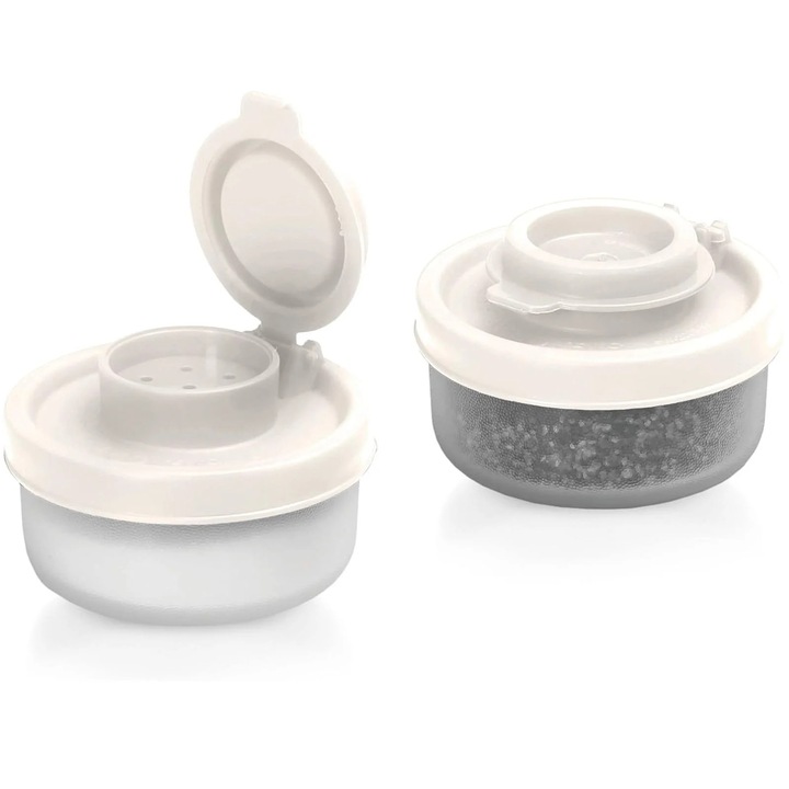 Set mini dozatoare condimente YANYXR, plastic, alb, 1x recipient