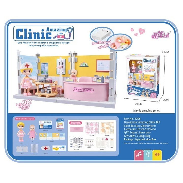 Set Cabinet Medical, Jucarii Pentru Copii, Accesorii Incluse