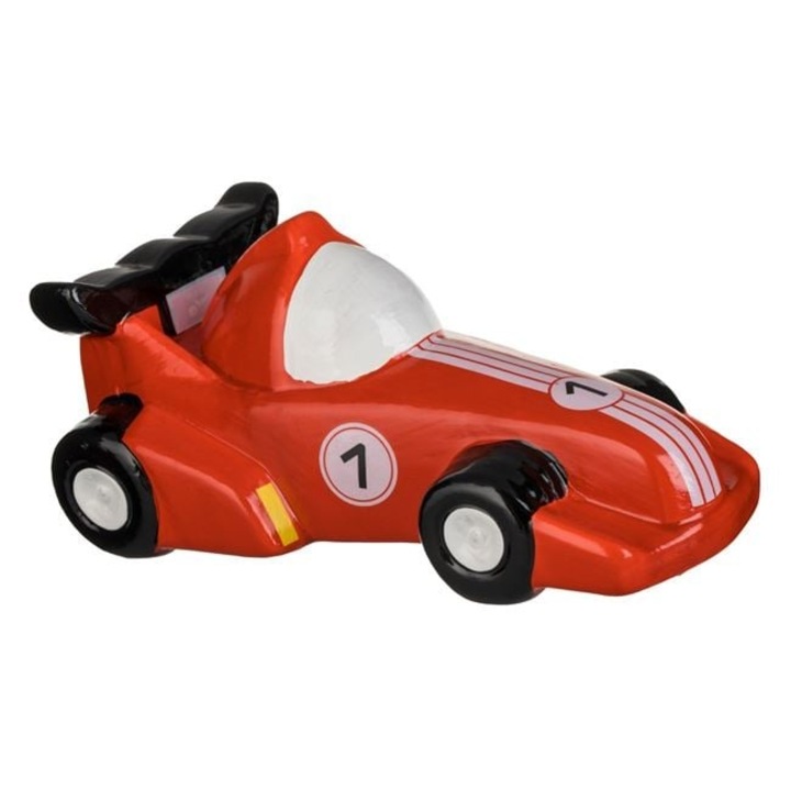 Pusculita Sculptata Manual – Masina de Curse Rosie 20×11×8 cm – Cadou Educational & Decor Auto — ANTBRO®